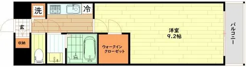 プレサンス江戸堀【7階】の間取り