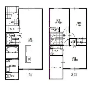 北海道札幌市北区太平九条3丁目【テラスハウス】の間取り