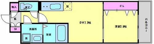 CITY PAL CREST TANIMACHI【11階】の間取り