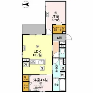 エスタブレ平野西【1階】の間取り