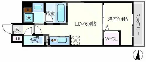 アーバネックス京町堀【2階】の間取り