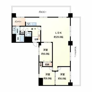 ウエストリヴィエール【9階】の間取り