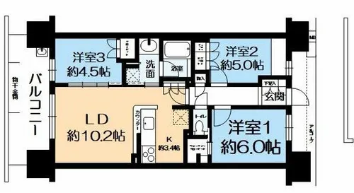 クラッシィハウス尼崎GRAND PLACE【10階】の間取り