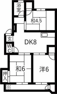 ハイツ高御堂 F棟【3階】の間取り