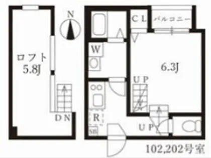 ハーモニーテラス愛知町Ⅲ【2階】の間取り