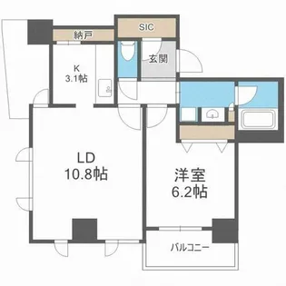 クロスレジデンス大阪新町【15階】の間取り
