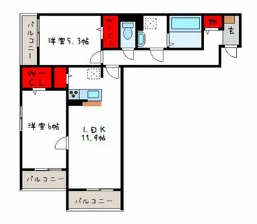 メゾンボヌール【2階】の間取り