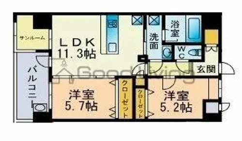 バルセロナ薬院【3階】の間取り