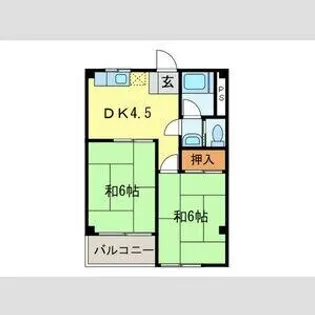 第一コーポ千代【302号室】の間取り