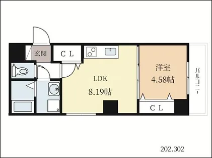 仮称)広野町西裏マンション【202号室】の間取り