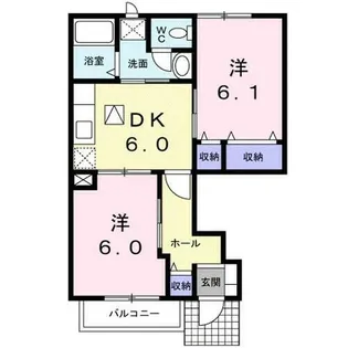 プリムローズ城山台【1階】の間取り