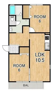 グリーンタウンハタケヤマA棟【2階】の間取り
