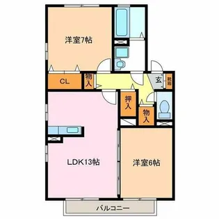 アムールⅡ【202号室】の間取り