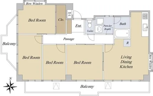 三旺マンション植田駅前【7階】の間取り