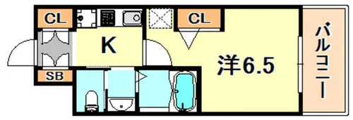 エステムコート神戸ハーバーランド前7レーベル【5階】の間取り