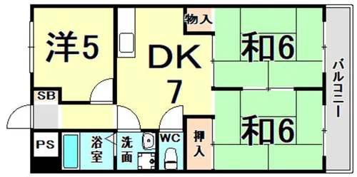 橋本第2マンション【1階】の間取り