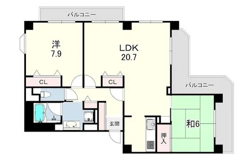 メゾン夙川【2階】の間取り