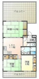 ベルメゾン井上【6階】の間取り