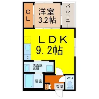 Rivera中村公園【201号室】の間取り