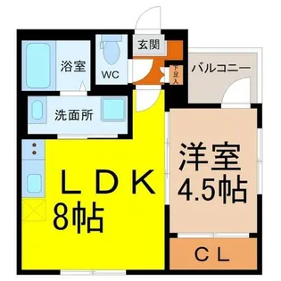Rivera中村公園【202号室】の間取り