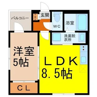 ルミナス中村【102号室】の間取り