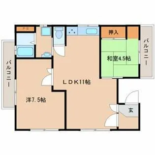 キュービック武庫之荘【3階】の間取り