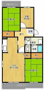 鹿の子台北ハイツ【8-401号室】の間取り