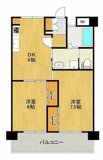 コーポ稲吉【202号室】の間取り