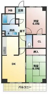 プリムヴェール【1階】の間取り