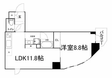 プレサンスNEO中之島公園【6階】の間取り