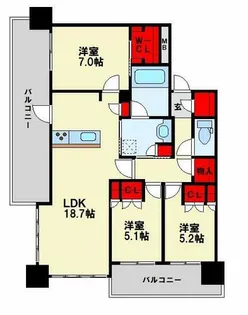 福岡県北九州市小倉北区浅野2丁目【マンション】の間取り