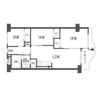 エバーグリーン住吉【4階】の間取り
