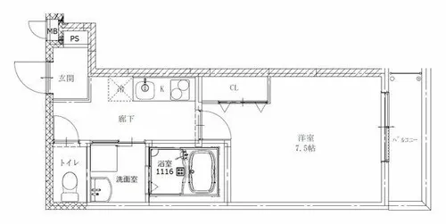 フジパレス鳳中町ノース【2階】の間取り