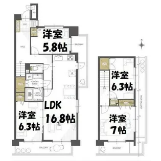 御器所サンハイツ【5階】の間取り