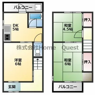 大阪府八尾市久宝園3丁目【一戸建】の間取り