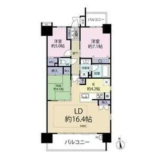 ポレスター姫路ザ・レジデンス【14階】の間取り