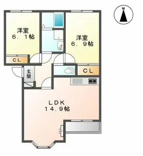 エスポアール【2階】の間取り