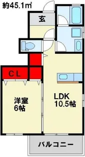 ハイヒルズ下曽根【101号室】の間取り