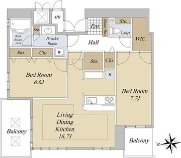 アメックス大濠タワー【12階】の間取り