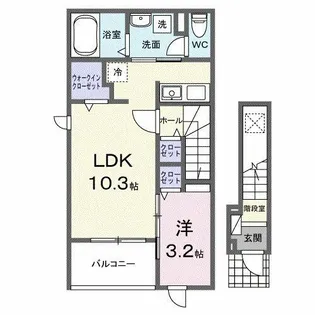 ヒカルサ豊橋東田町Ⅱ【2階】の間取り