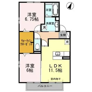 ローベルジュ【A102号室】の間取り
