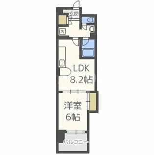 マスターズレジデンス道頓堀Ⅱ【4階】の間取り