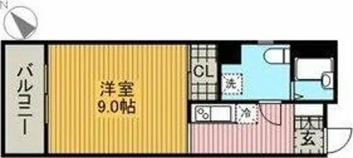 レディース徳川【7階】の間取り