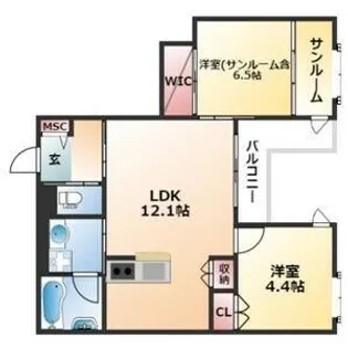 トヴォクレハ【3階】の間取り