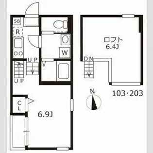 ハーモニーテラス駈上【1階】の間取り