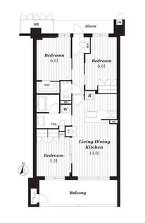 サンメゾン千種公園東【6階】の間取り