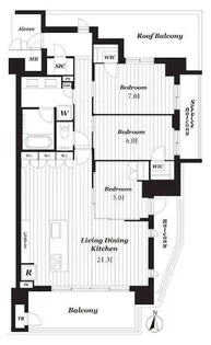 サンメゾン千種公園東【6階】の間取り