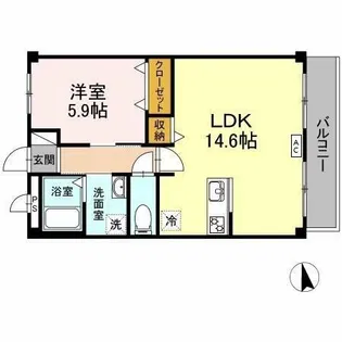 ラビアン・ローゼ【106号室】の間取り