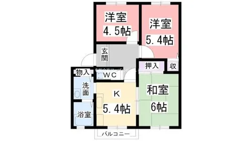 ロジュマンイズミC棟【202号室】の間取り