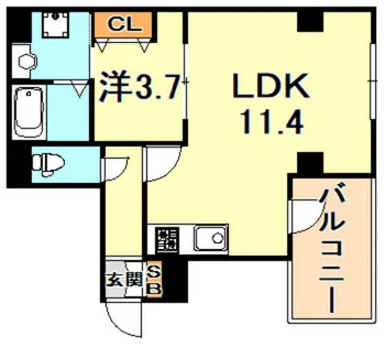 マイファーレ神戸【6階】の間取り